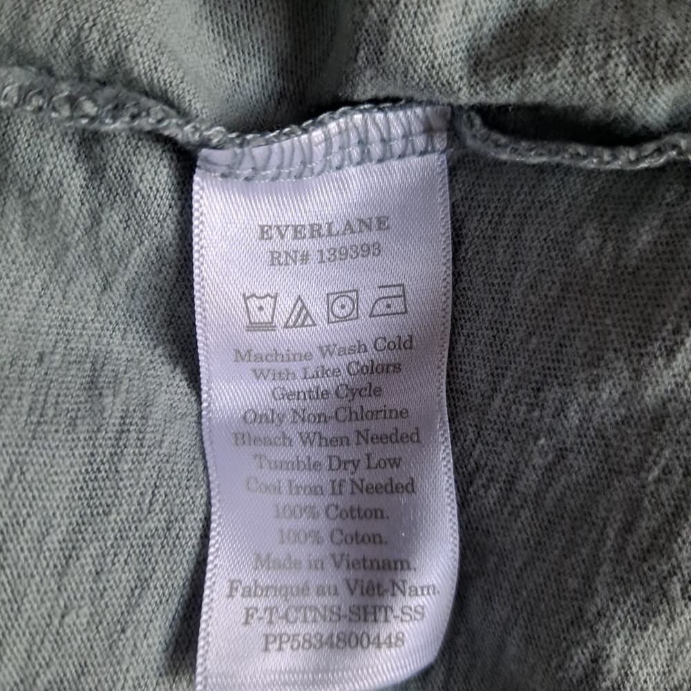 NWT Everlane Top 100% Cotton Box Cut Short Sleeve Tee Sage Green Womens Size XXS - Picture 8 of 8